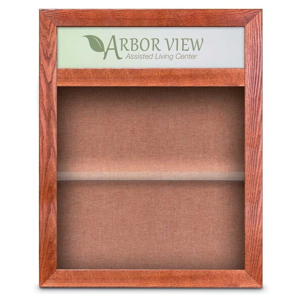 Outdoor Enclosed Combo Board, 42"x32", Satin Frame/Blue & Pearl